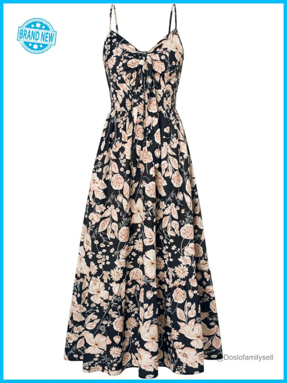 Summer Floral Maxi Dress - Lightweight Flowy Boho Beach Vacation Sundress with